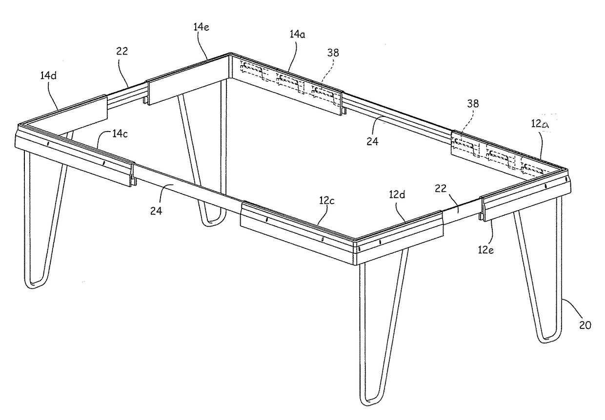 Adjustable frame for hanging folders