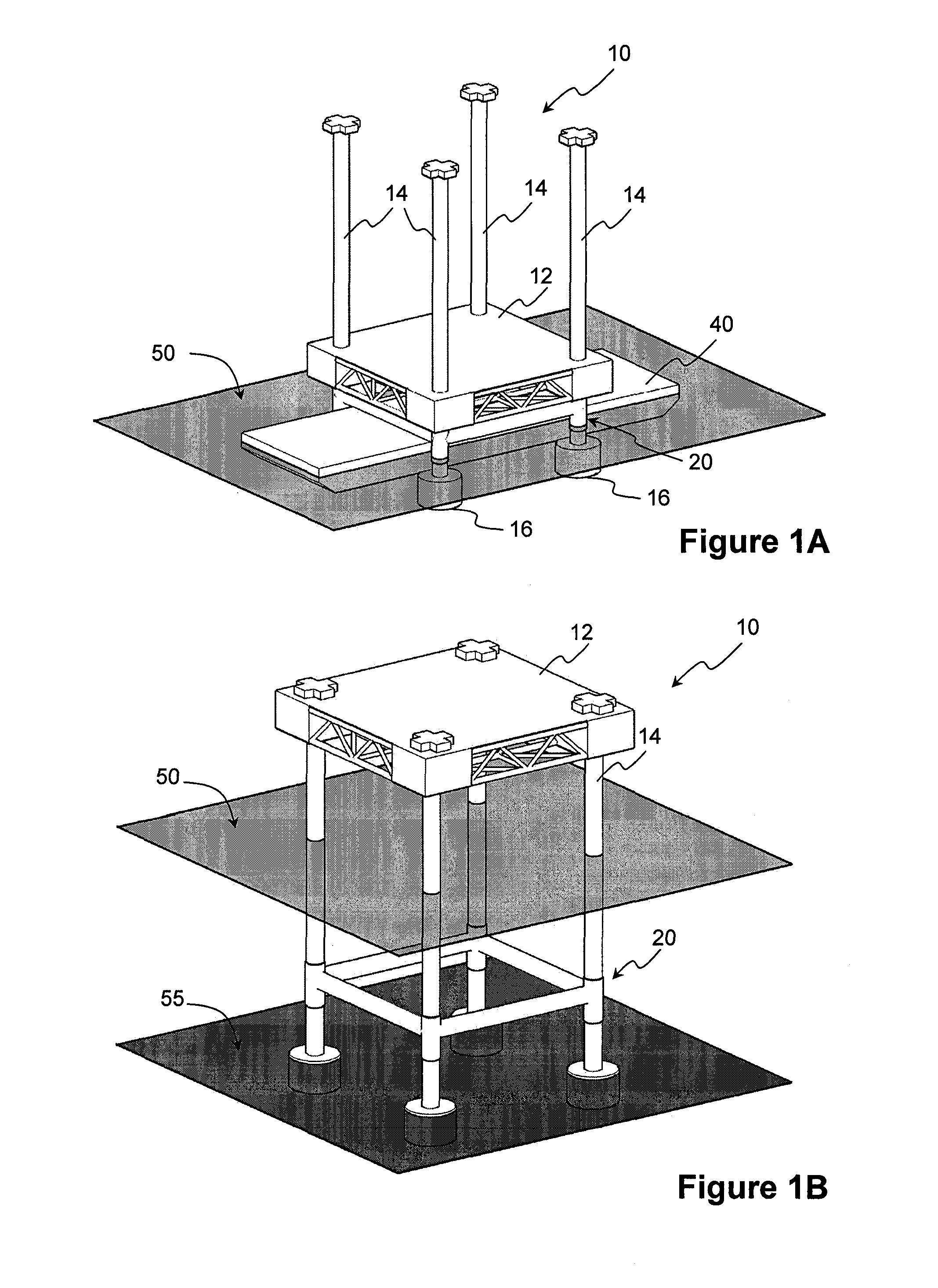 Movable brace frame for self-installing platform