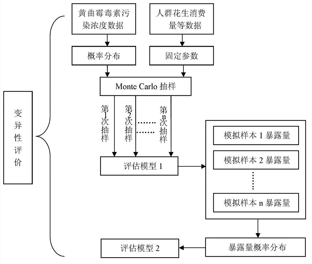 Quantitative evaluation method for peanut aflatoxin B1 pollution on human health risk