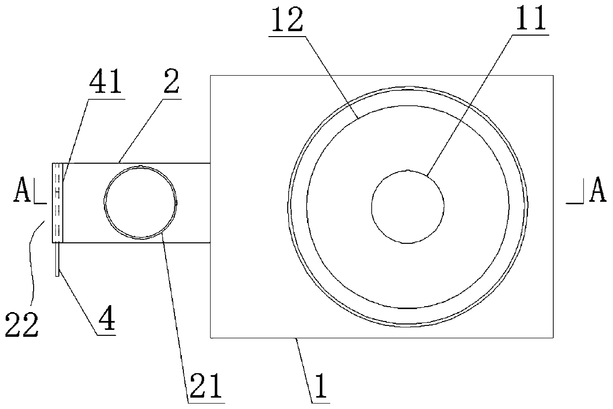 Controllable flue gas discharge structure and stove