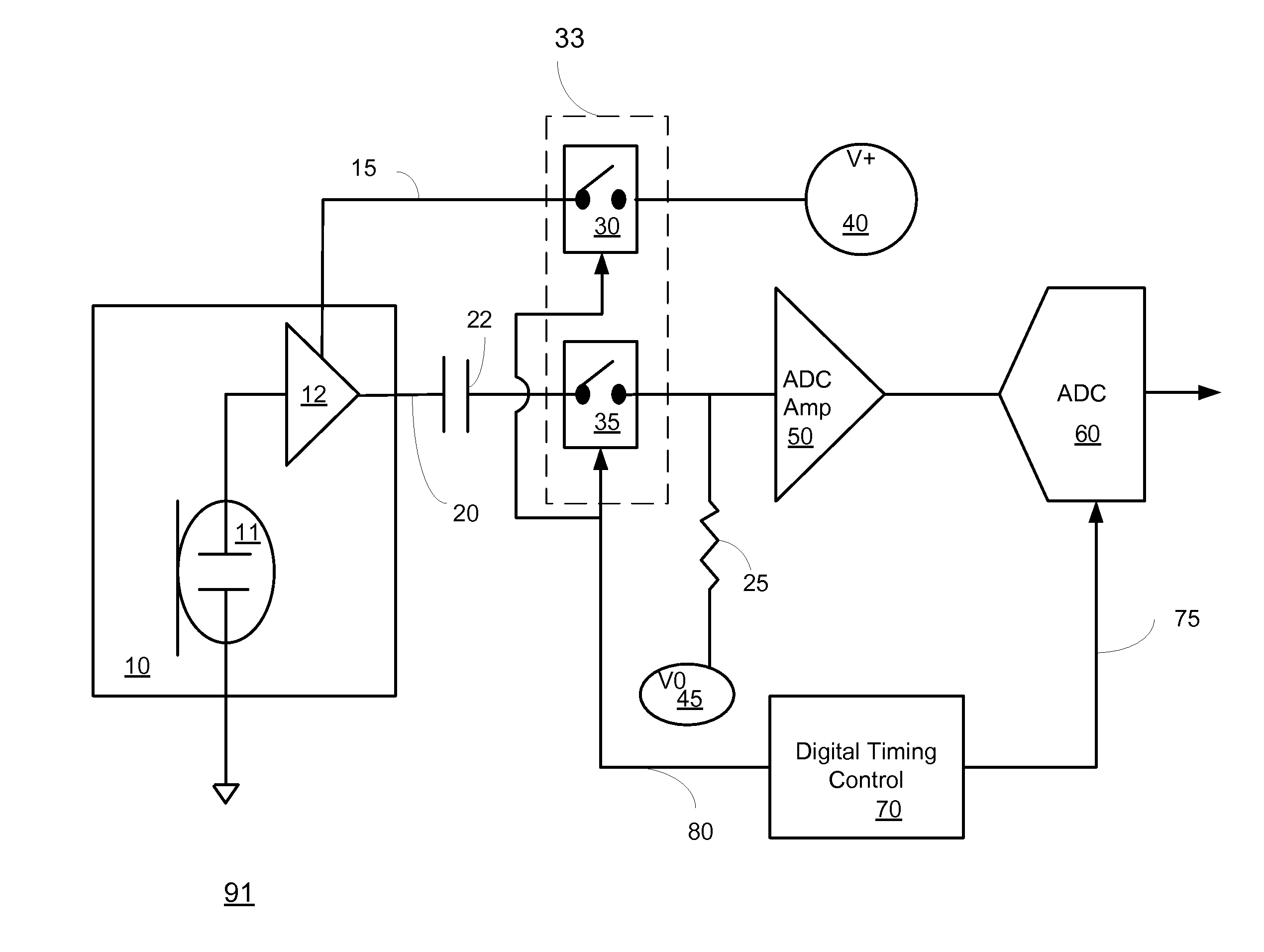 Method and apparatus for ultra-low power switching microphone