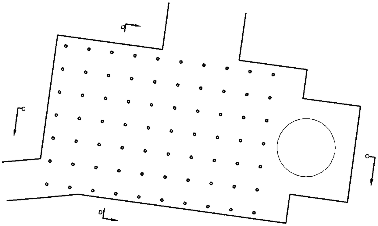 Medium-length hole controlled blasting construction method of underground large chamber