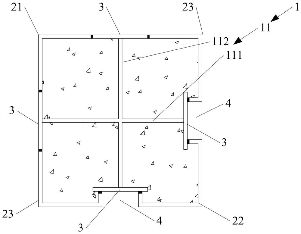 Multi-cavity concrete column and construction method thereof