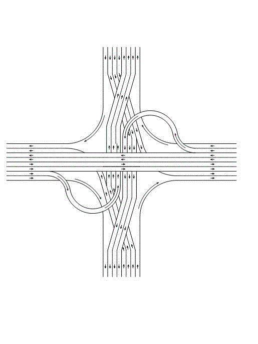 Structure of torsional-type flyover based on urban road and use thereof