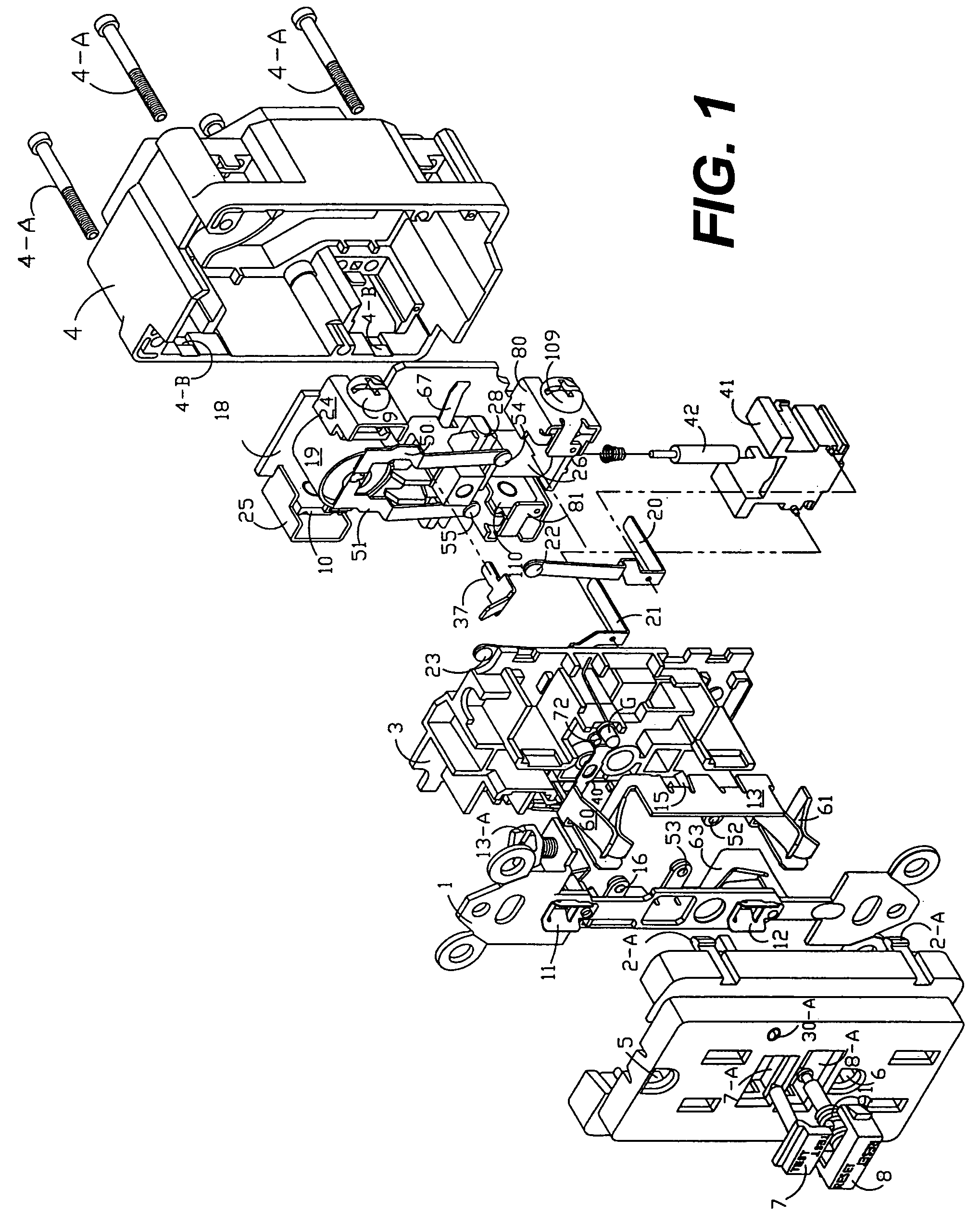 Receptacle circuit interrupting devices providing an end of life test controlled by test button