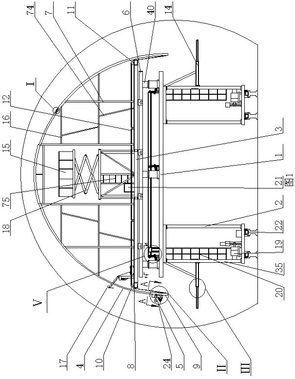 Tunnel waterproof board spreading and hanging device