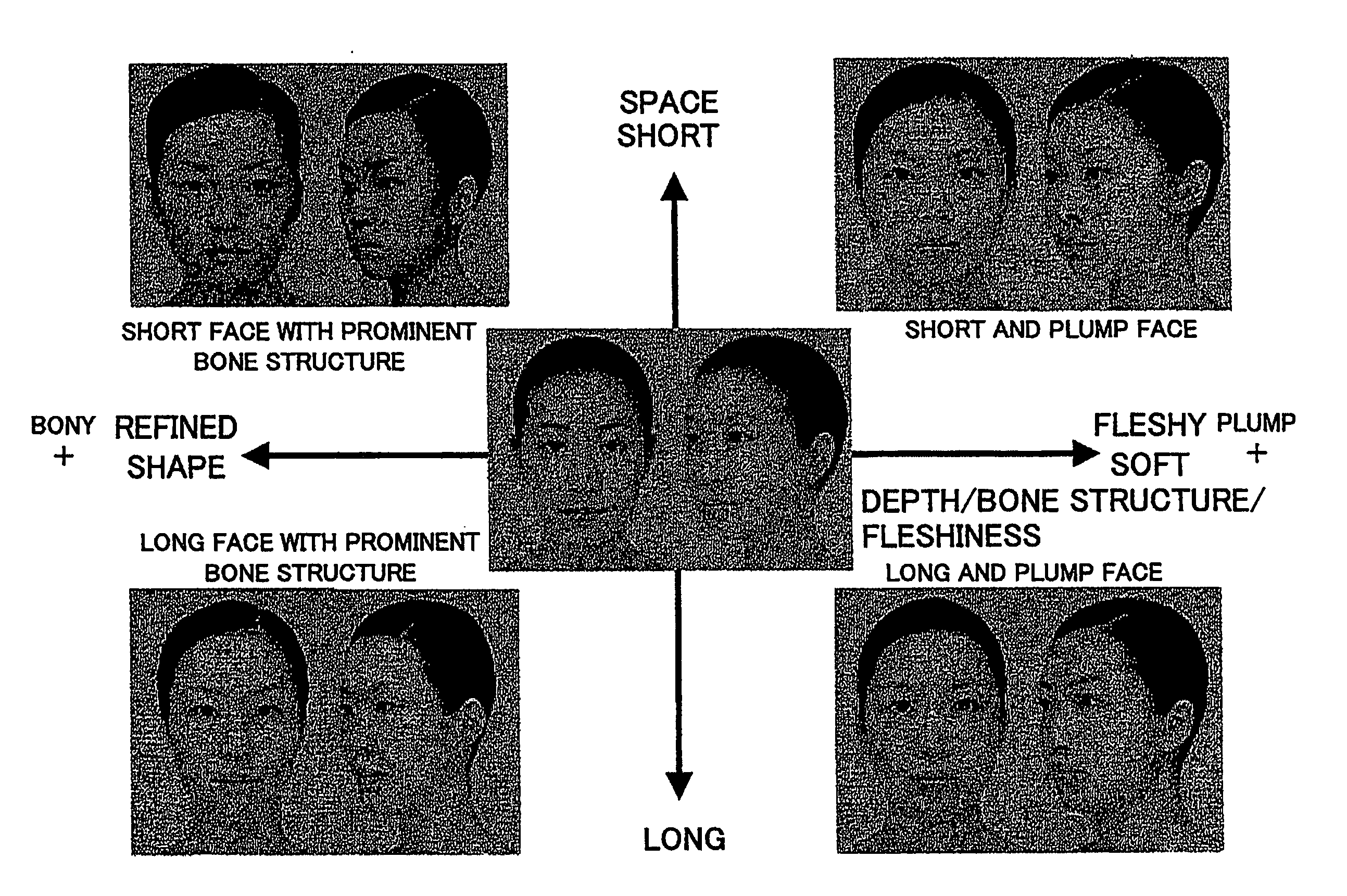 Face categorizing method, face categorizing apparatus, categorization map, face categorizing program, and computer-readable medium storing program