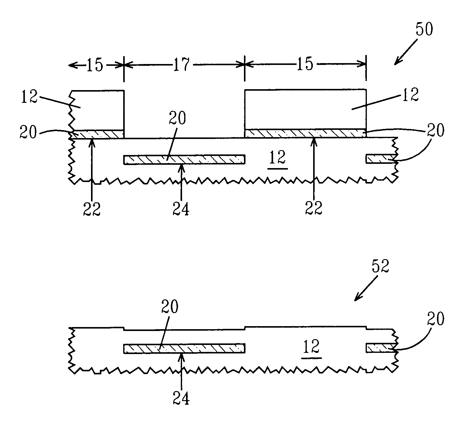 Patterning SOI with silicon mask to create box at different depths