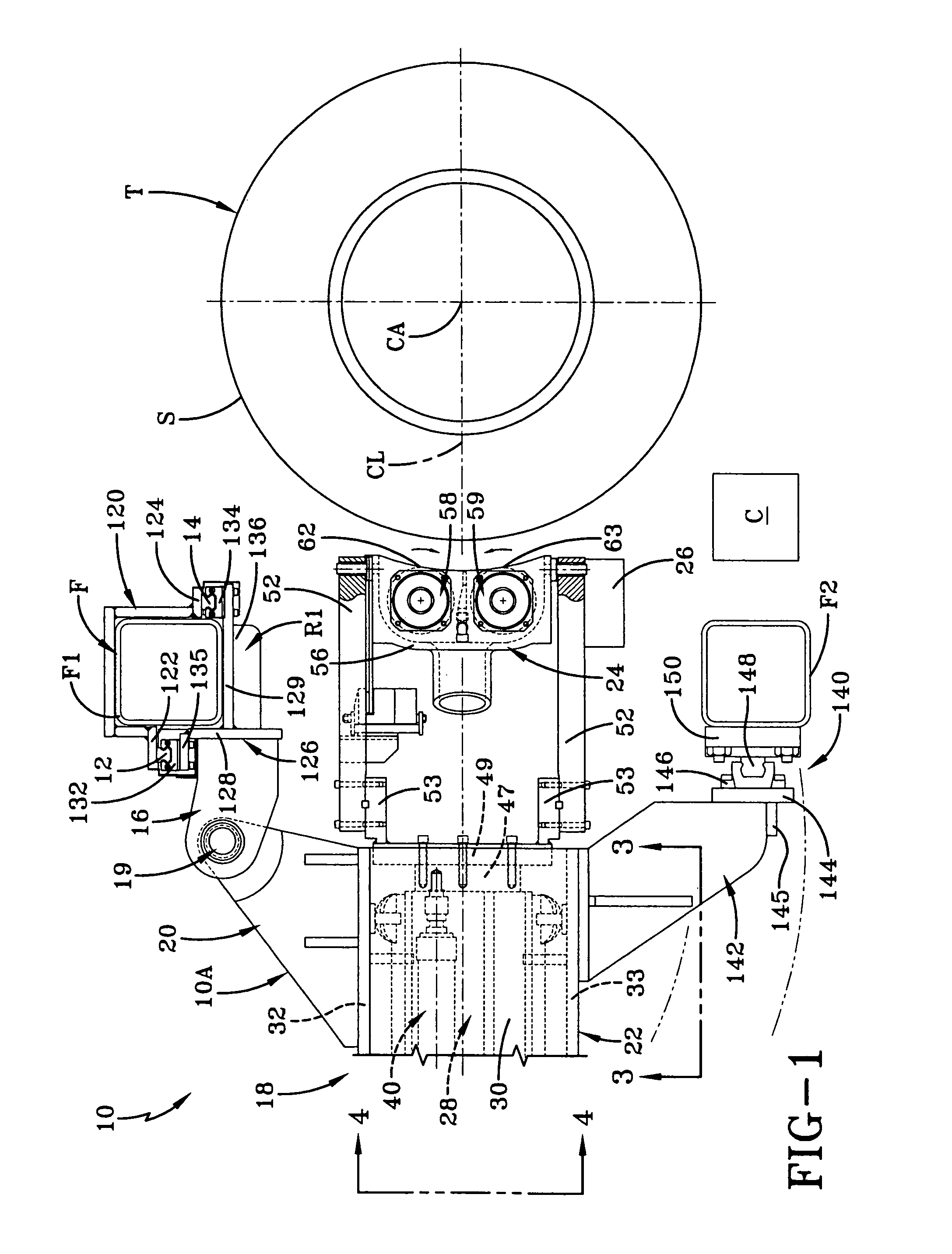 Tire uniformity machine grinding assembly