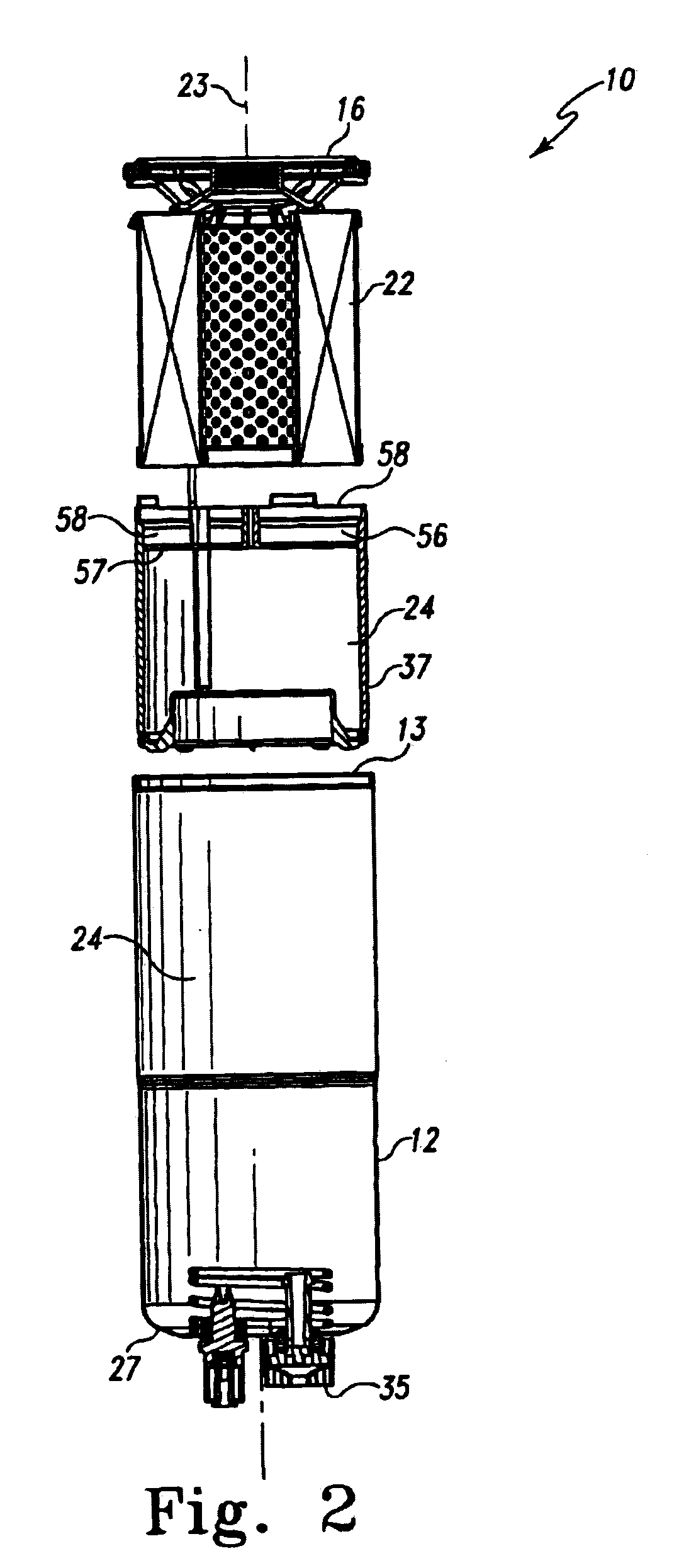 Liquid additive slow-release apparatus driven by a filter pressure gradient