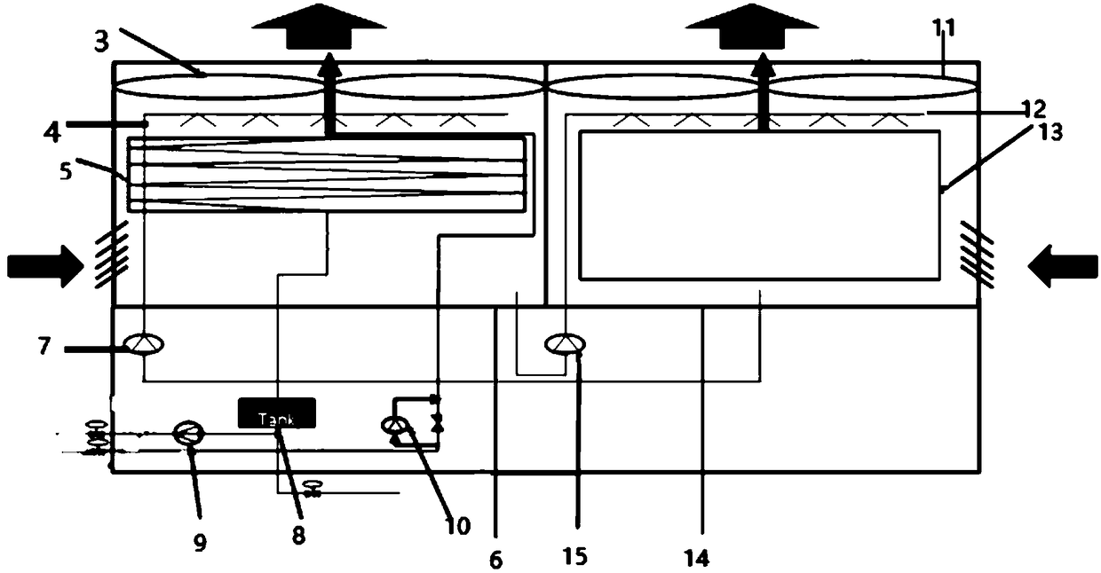 Phase-change cooling tower and refrigeration method