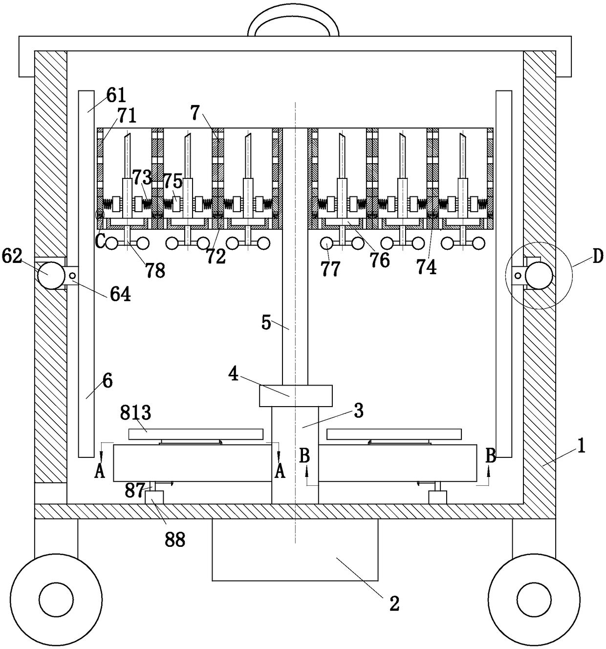 Operating knife high-efficiency cleaning and disinfecting device