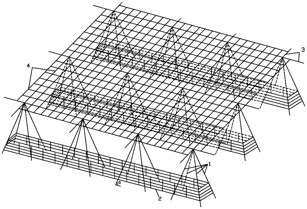 Frame erecting device, frame erecting method and planting method for promoting early high yield of bitter gourd