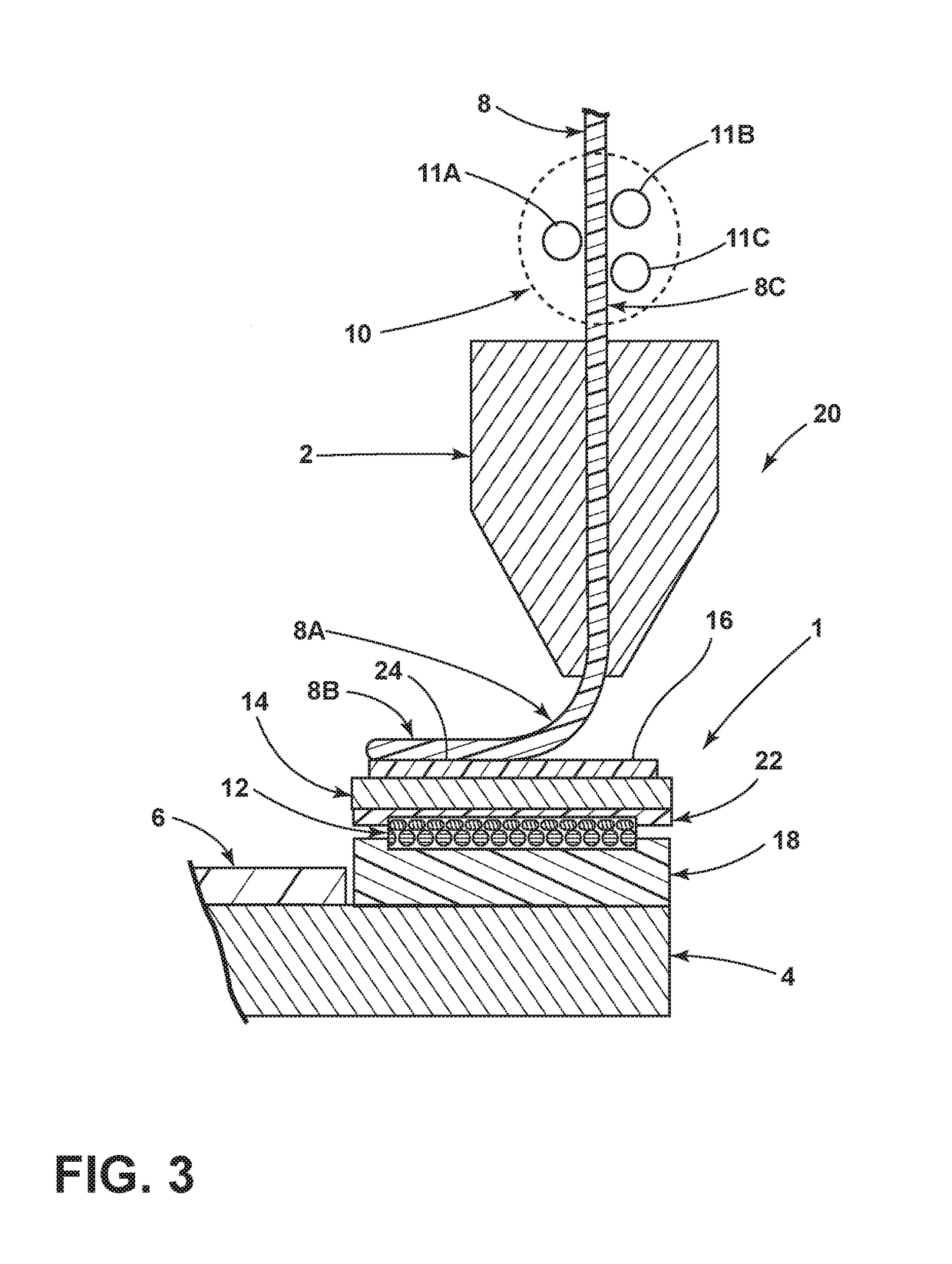 Adhesion test station in an extrusion apparatus and methods for using the same