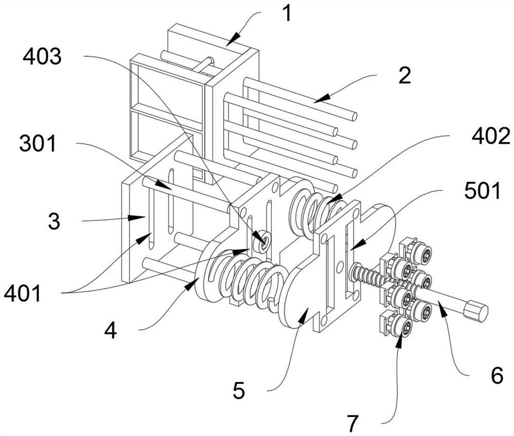 Tensioning stress linkage stretching device for beam body machining