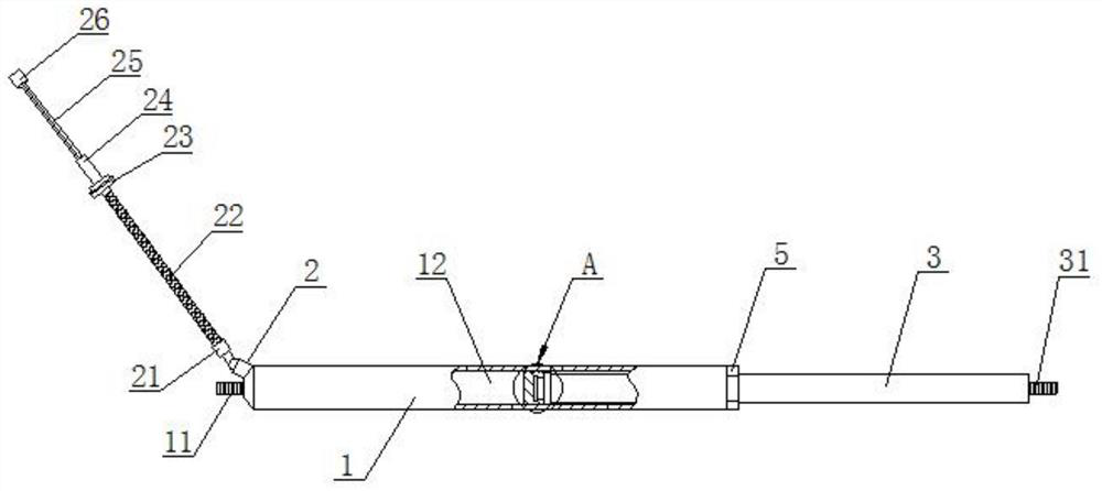 Tensile low-noise type automobile electric tail door supporting rod