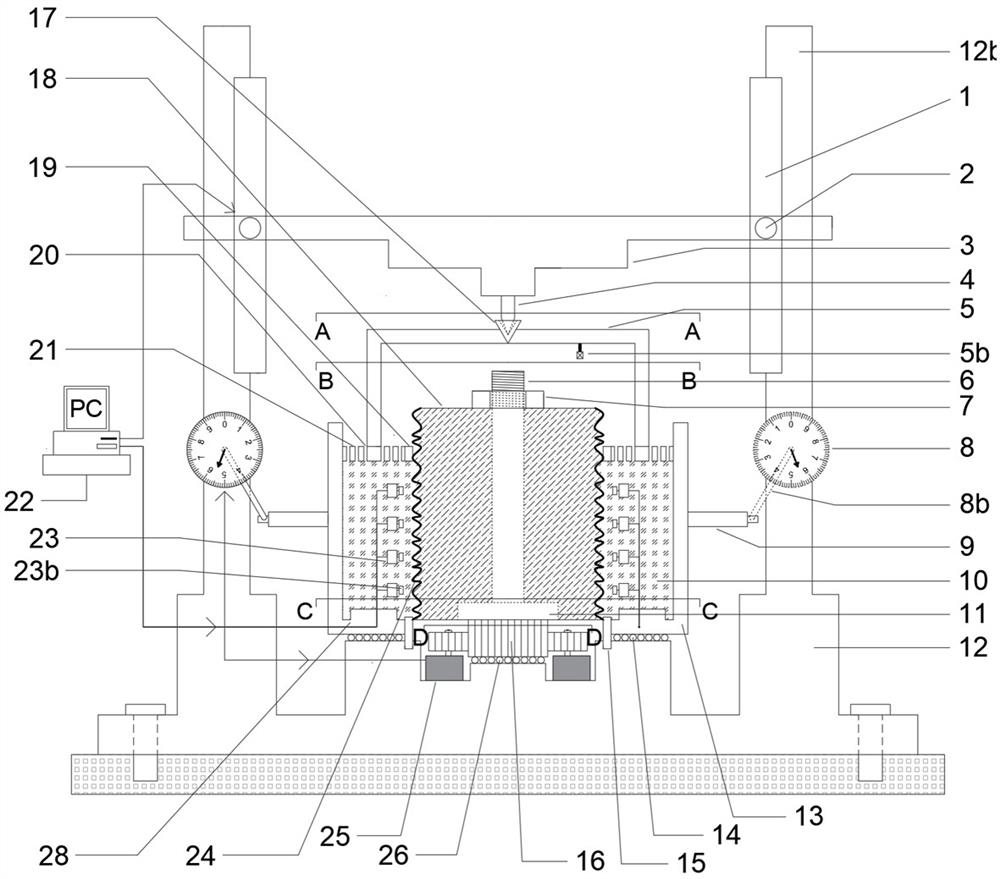 Soil-rock contact surface mechanical barrel-shaped shear tester combined with 3D printing technology