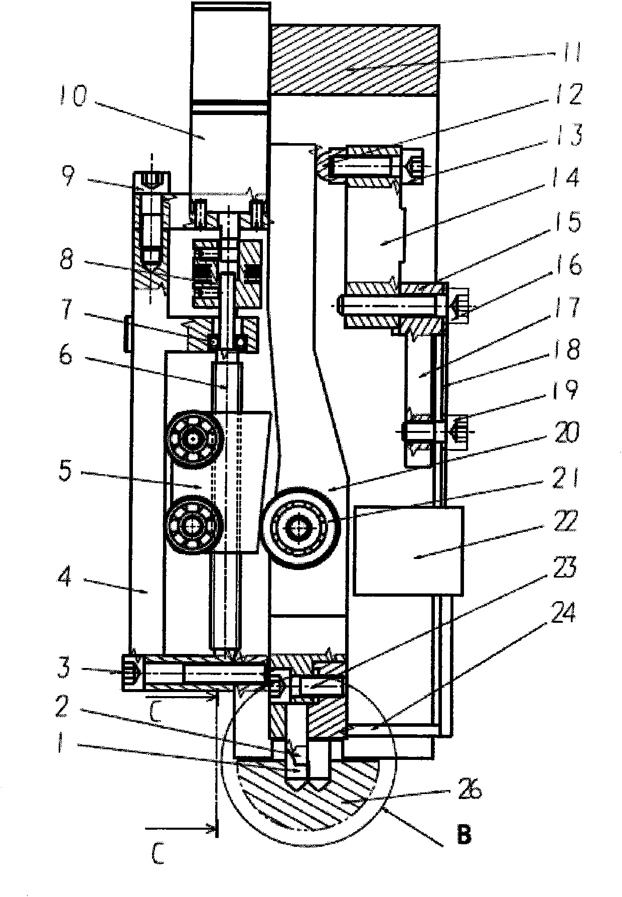 On-site measuring apparatus for local mechanical properties of materials