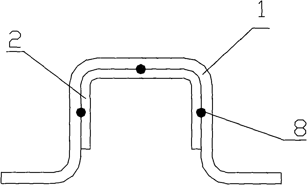 Double-sheet spot welding hot stamping method and welding structure thereof