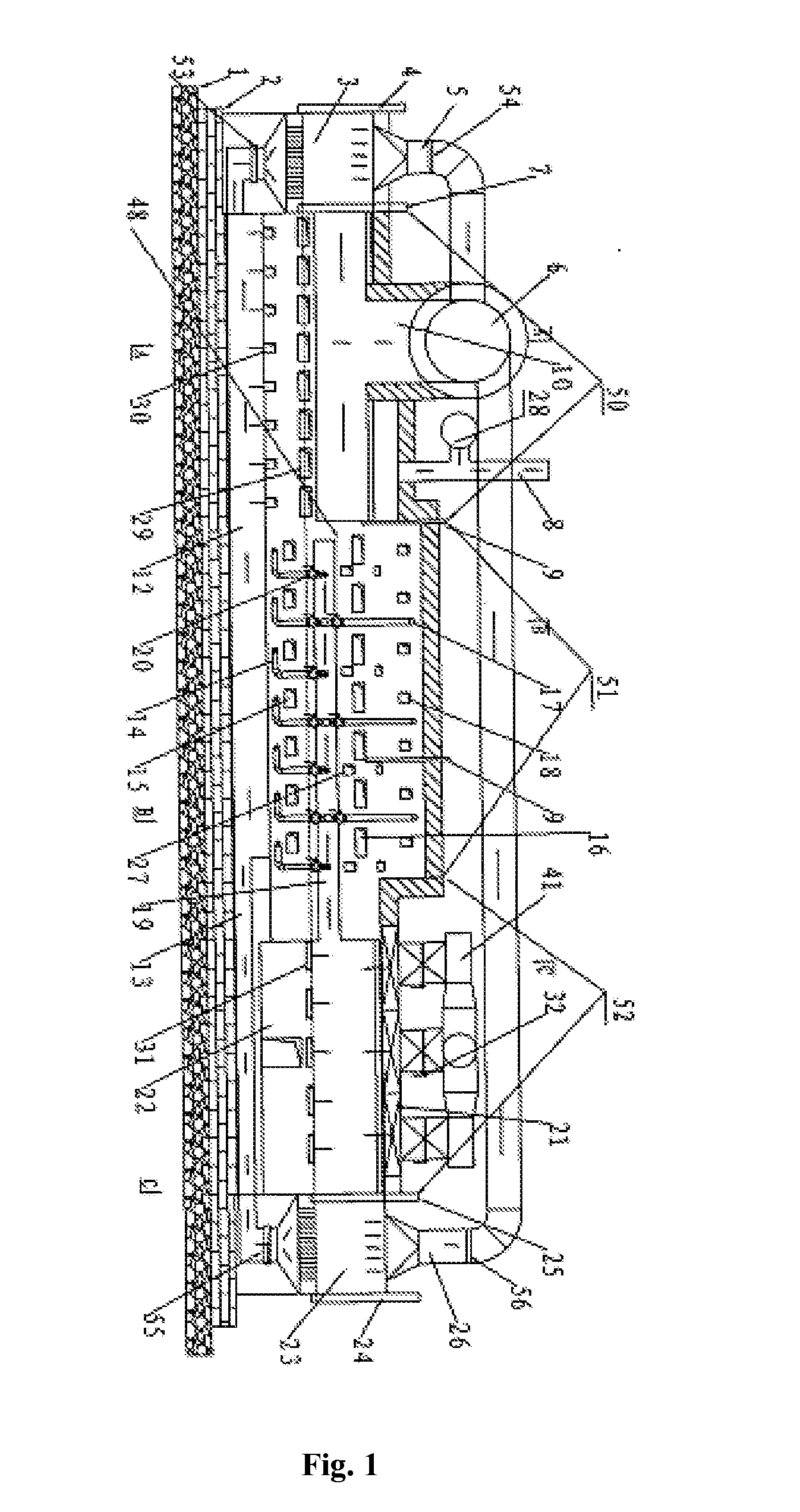 Tunnel typed coking furnace with a movable sliding bed and the method using the same