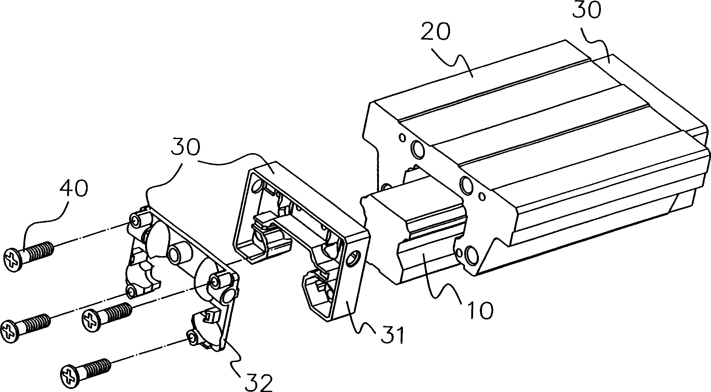 Linear slide rail having composite type end cap and assembling method