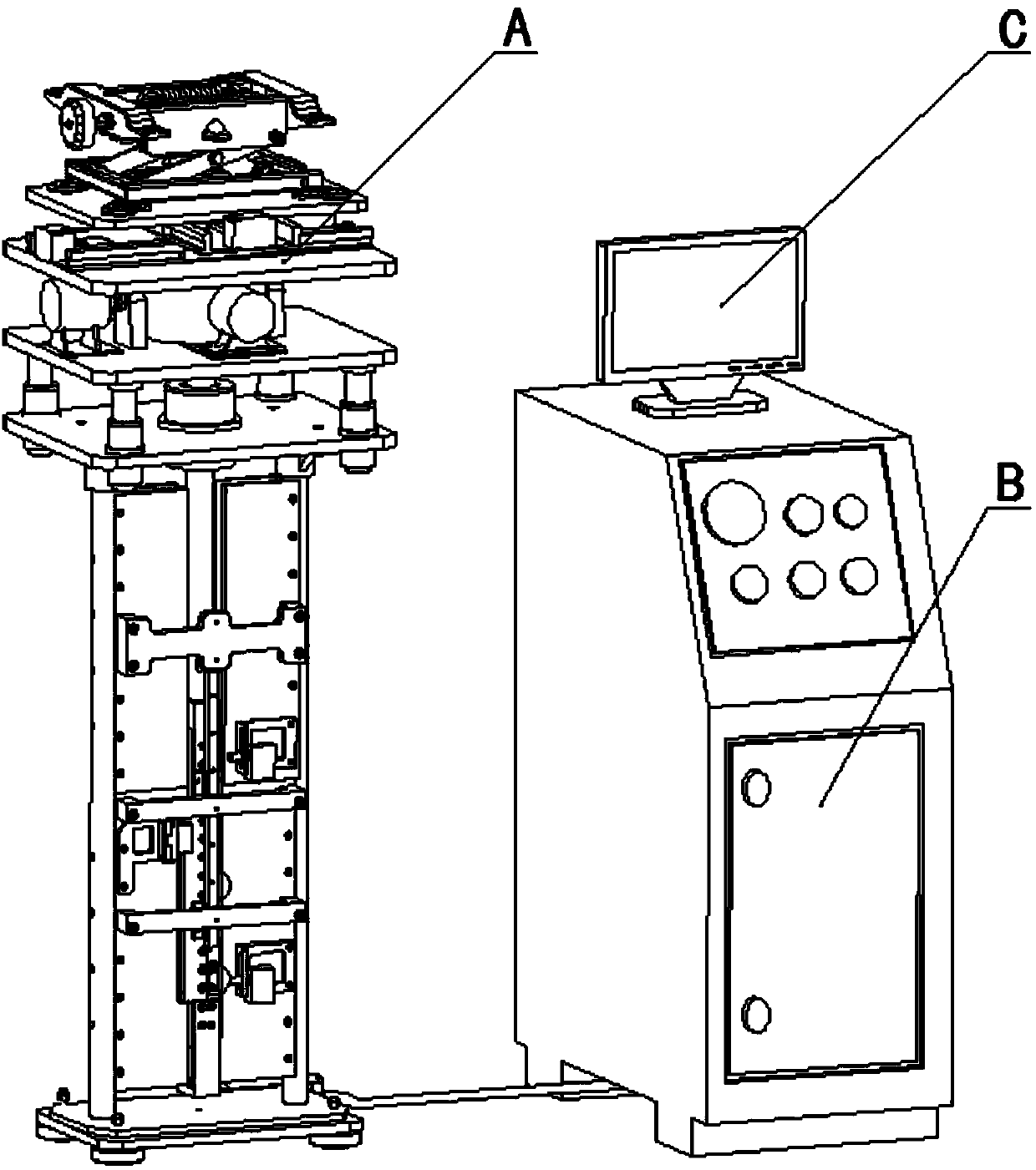 Five-freedom-degree automobile seat vibration test table