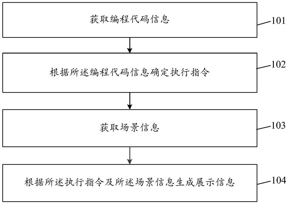 Programming code display method and device