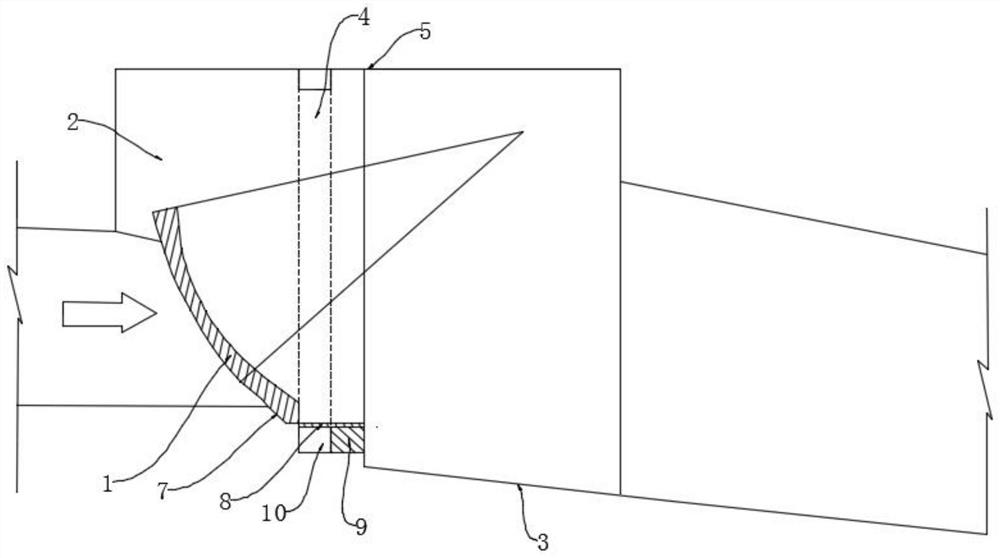 Side wall impact rebound low-pressure area sudden expansion and sudden falling radial gate aeration structure