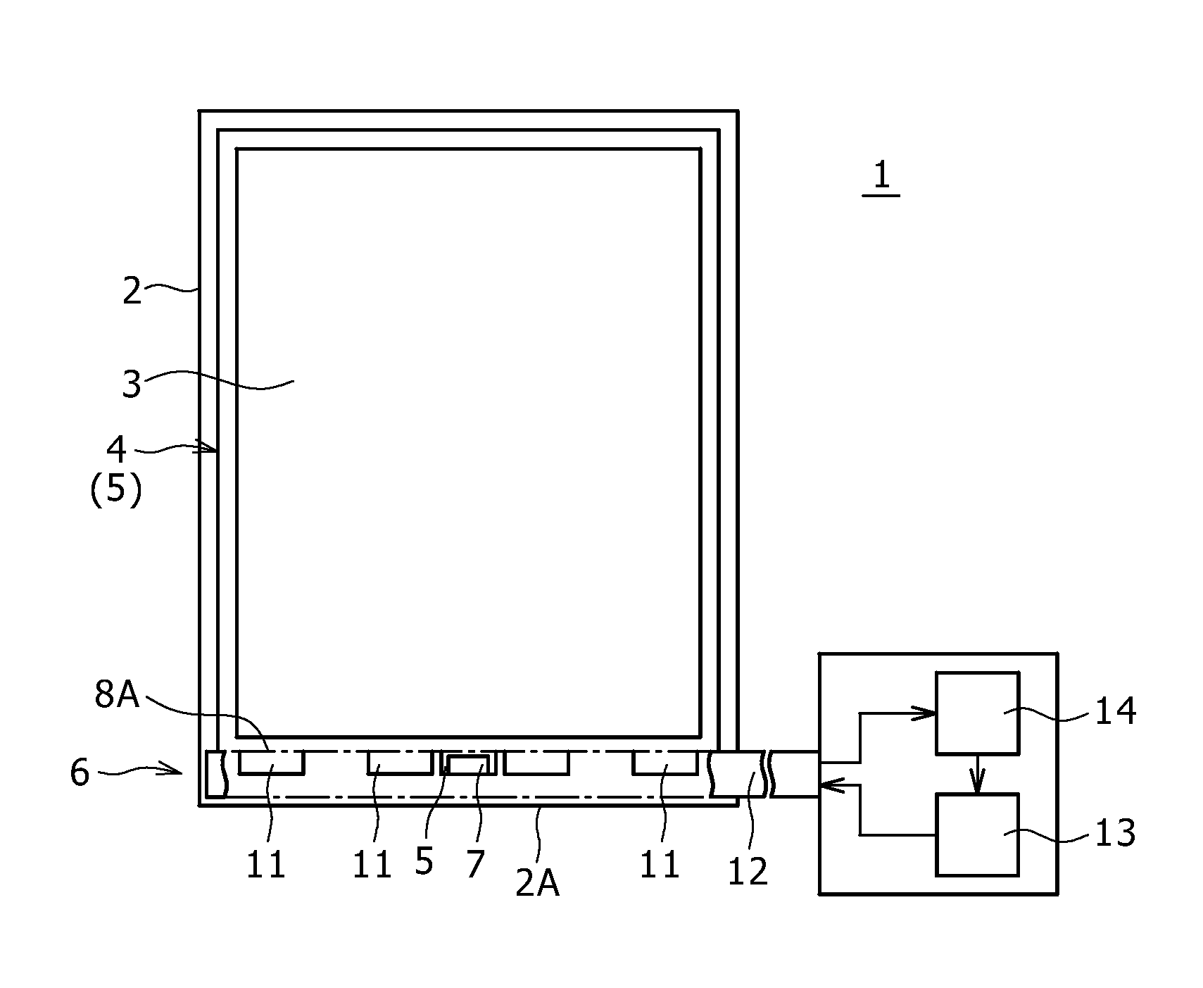 Display illumination device with light sensor