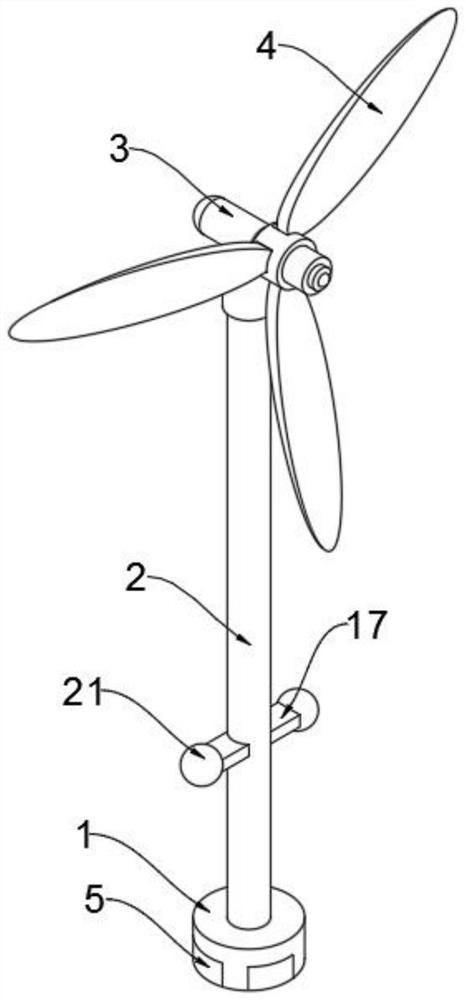 Wind generating set of main shaft segment built-in tuning damping device and overspeed clutch set