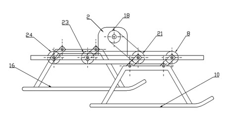 Power travelling device for rice transplanter