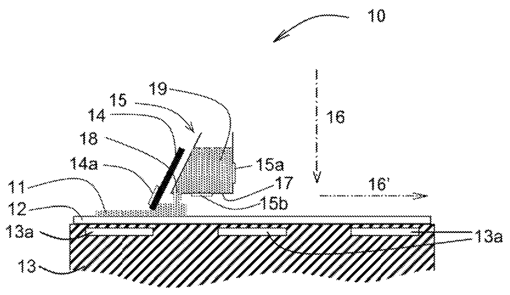 Device and method for knife coating an ink based on copper and indium