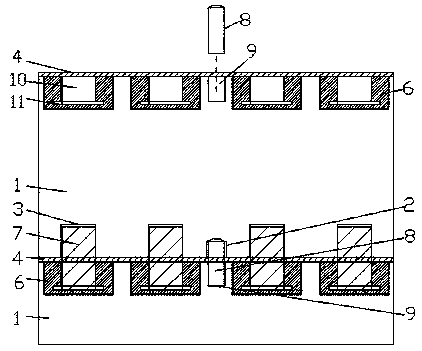 A continuous prebaked anode carbon block with split-type independent carbon bowl and ultra-long filling block structure