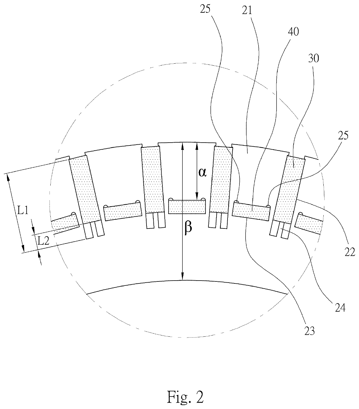 Rotor with first and second permanent magnets having support members and slots