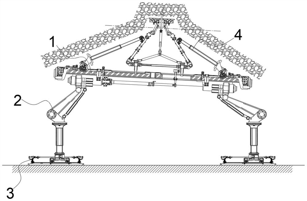 Asymmetric anchor beam structure for gob-side roadway roof supporting