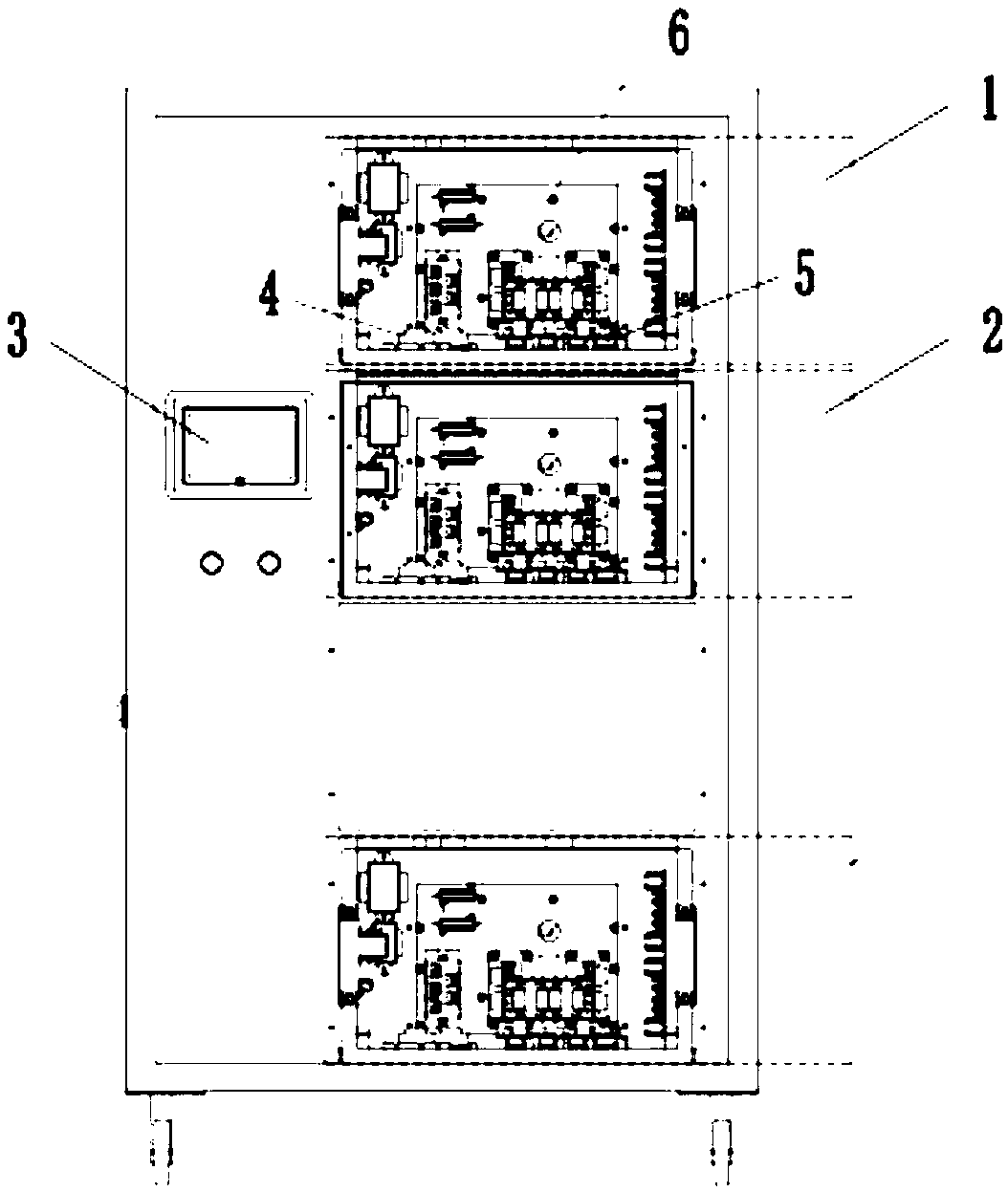 A modular combined high-power high-frequency switching power supply and a work flow thereof