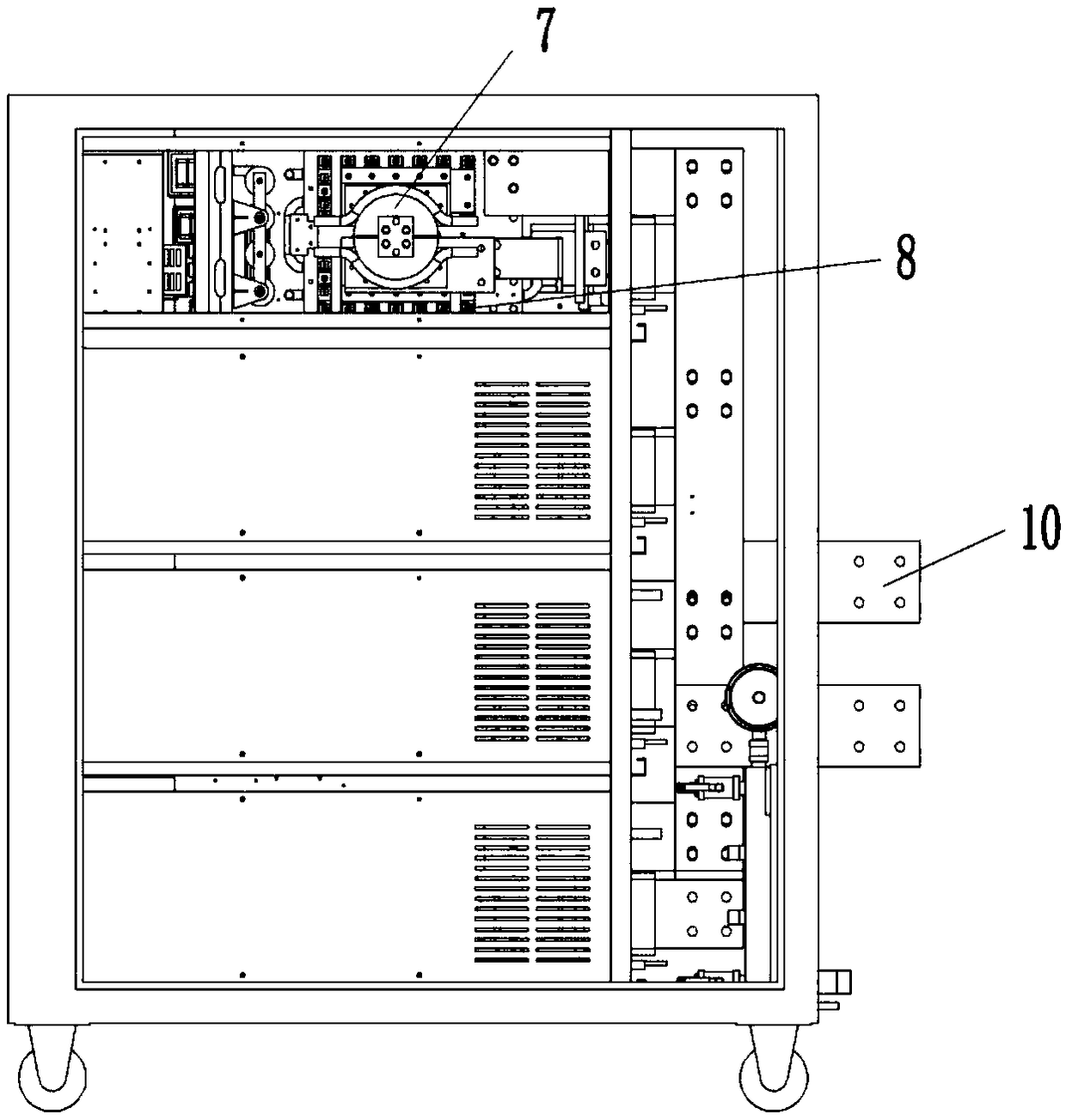 A modular combined high-power high-frequency switching power supply and a work flow thereof