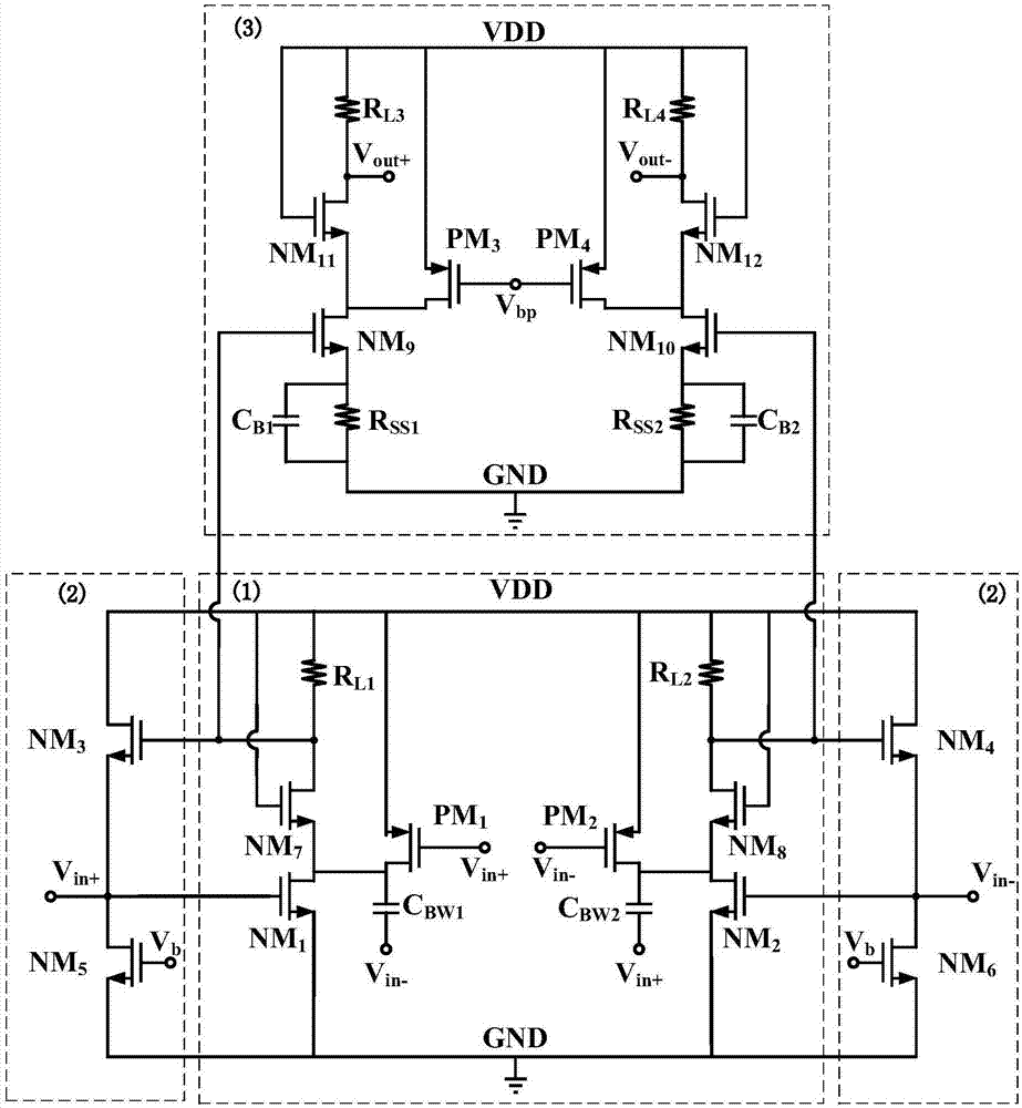 Ultra wide band low noise amplifier with active negative feedback structure