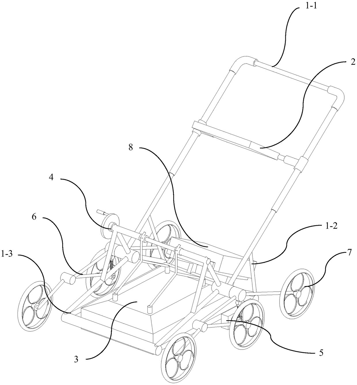 Rangeable seismic ground-penetrating radar trolley with canopy