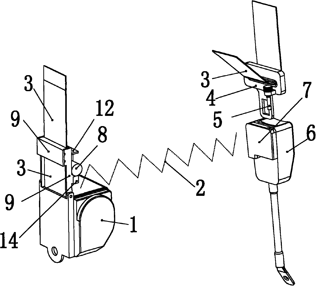 Electromagnetic type automobile safety belt loosening system