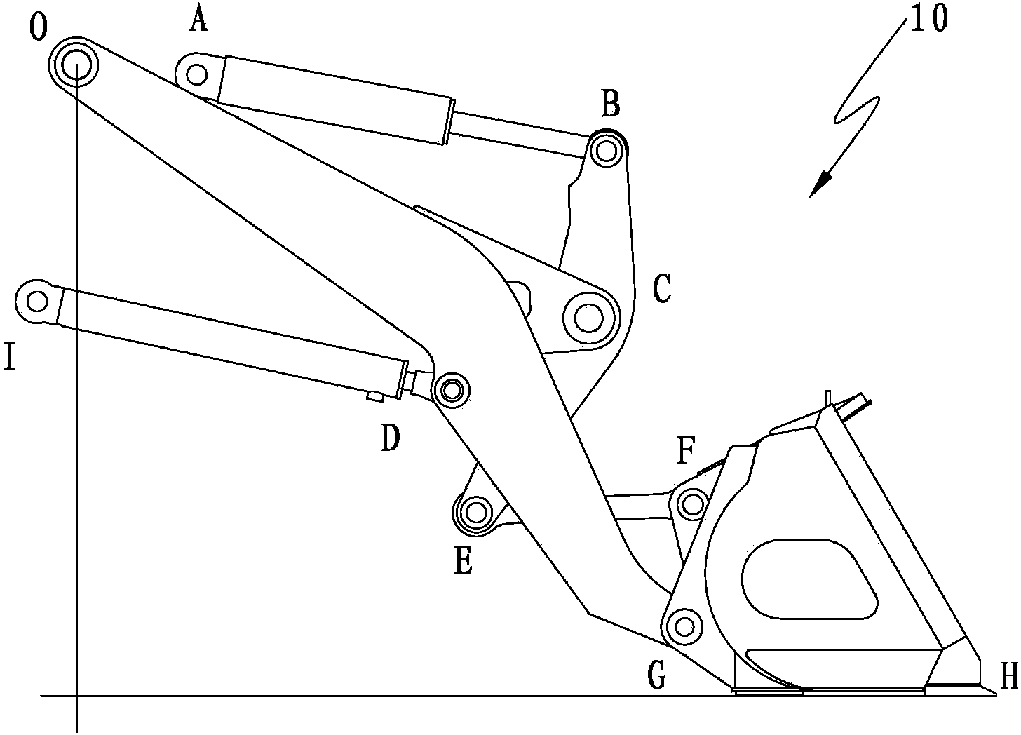 Reversal eight-connecting-rod mechanism for novel loader