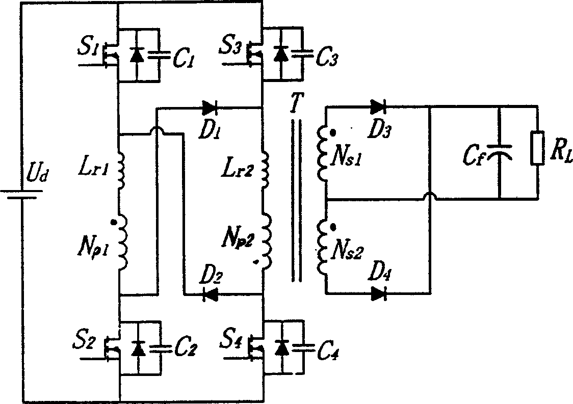 Two-way two-tube positive excitation converter topology