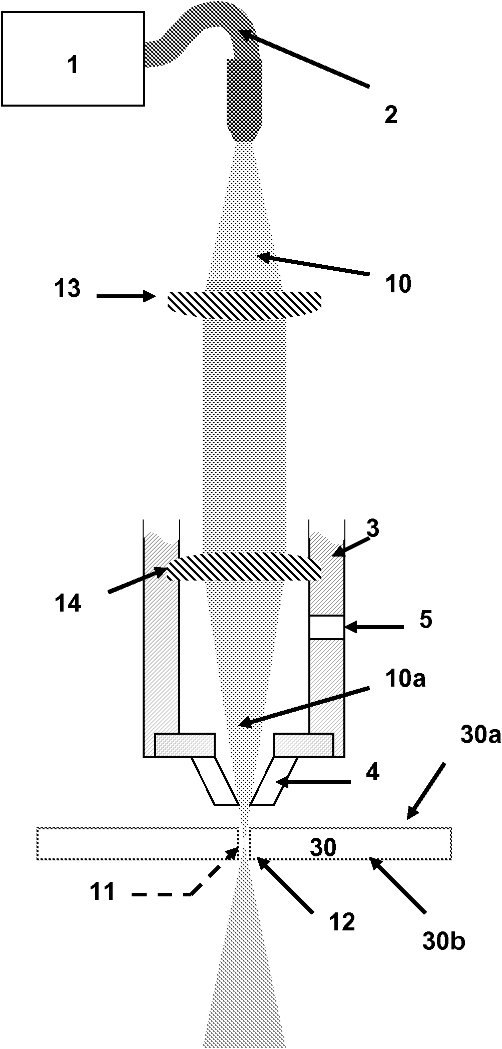 Laser cutting method and equipment, with means for modifying the laser beam quality factor by a diffractive optical component