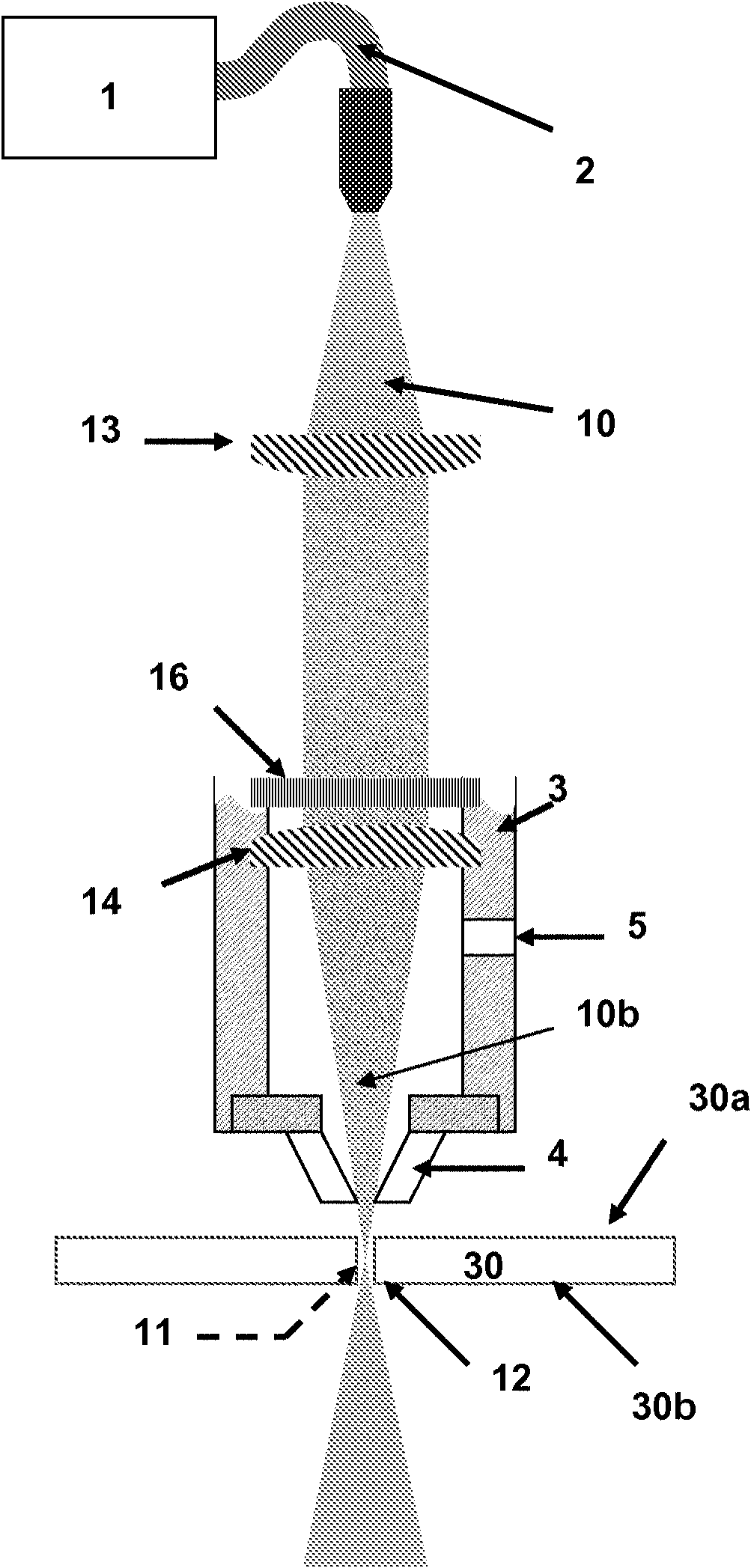 Laser cutting method and equipment, with means for modifying the laser beam quality factor by a diffractive optical component