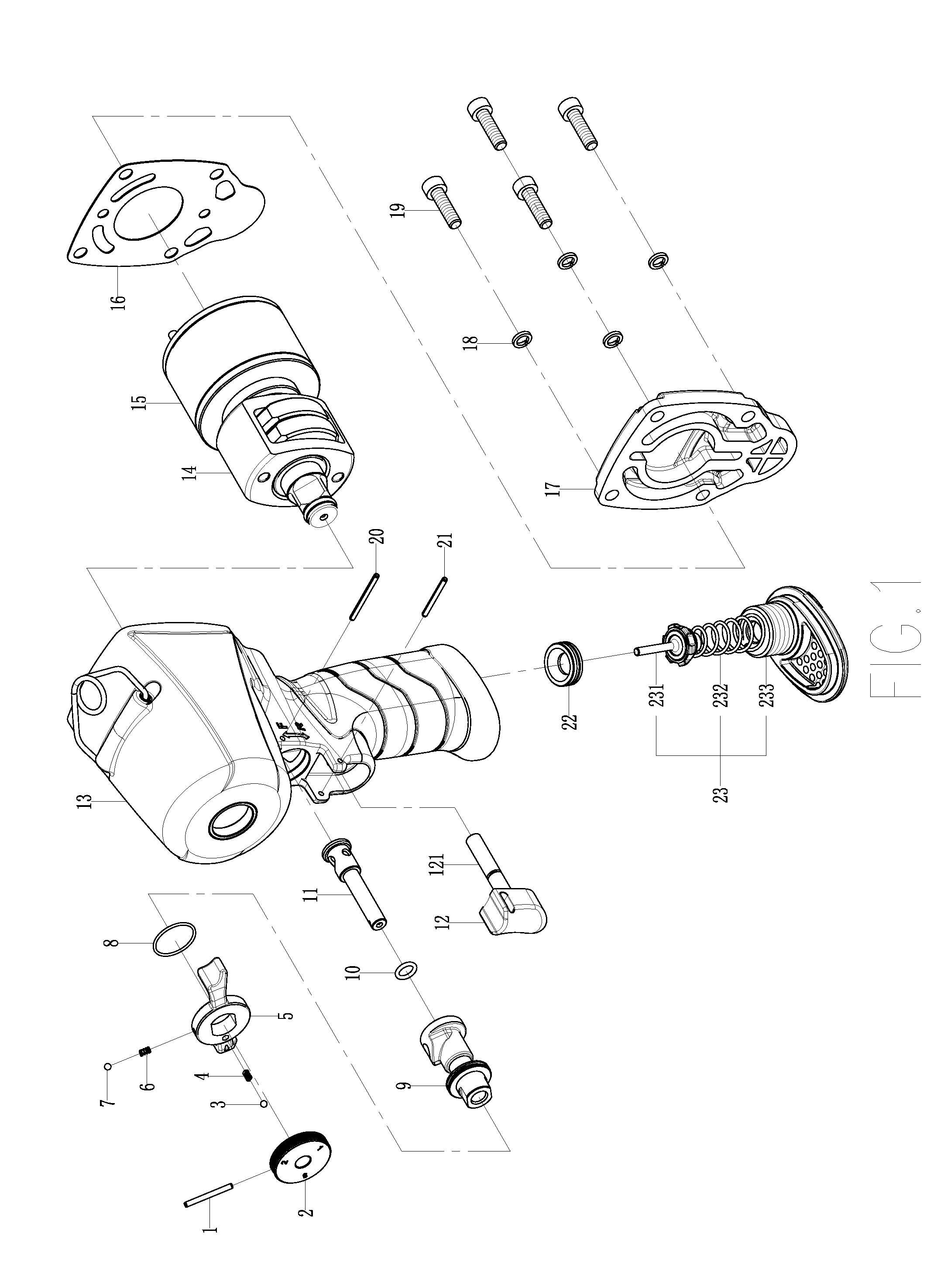 Pneumatic wrench with butterfly steering switching mechanism