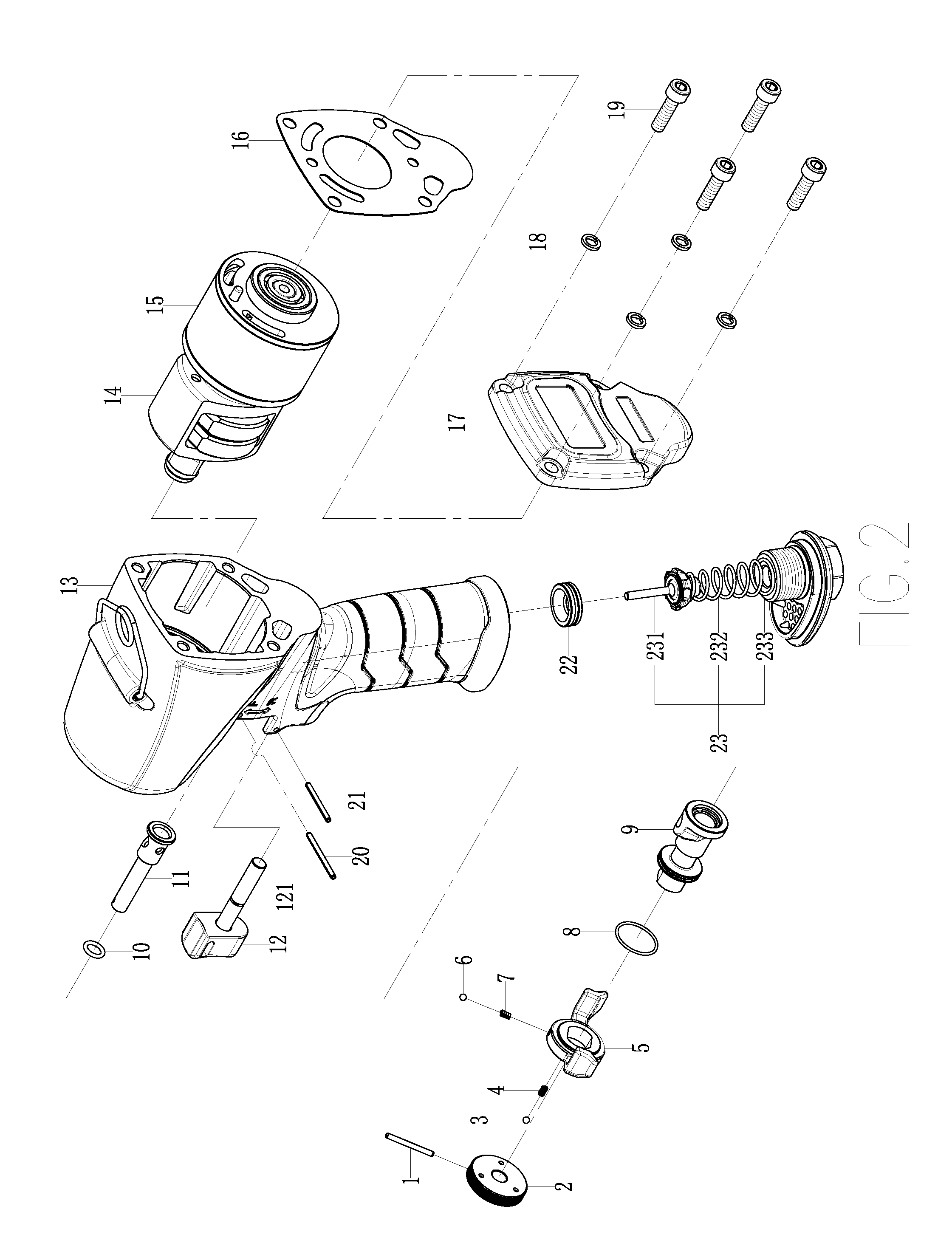 Pneumatic wrench with butterfly steering switching mechanism