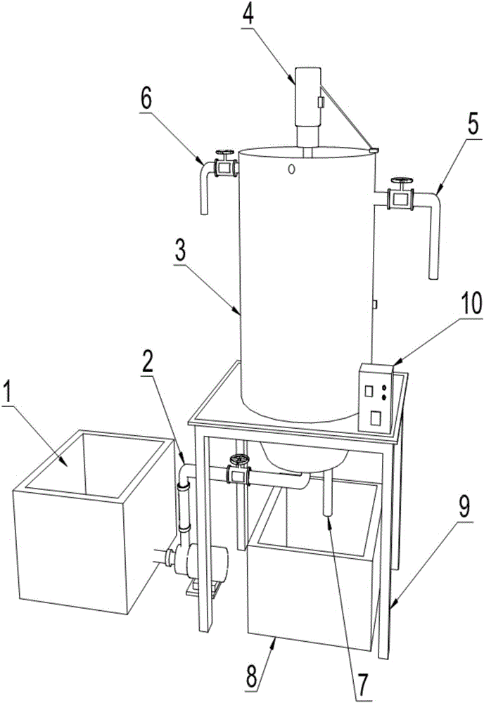 Device for treating oil dirt in sewage with rotational flow method and removal method of oil dirt in sewage with rotational flow method