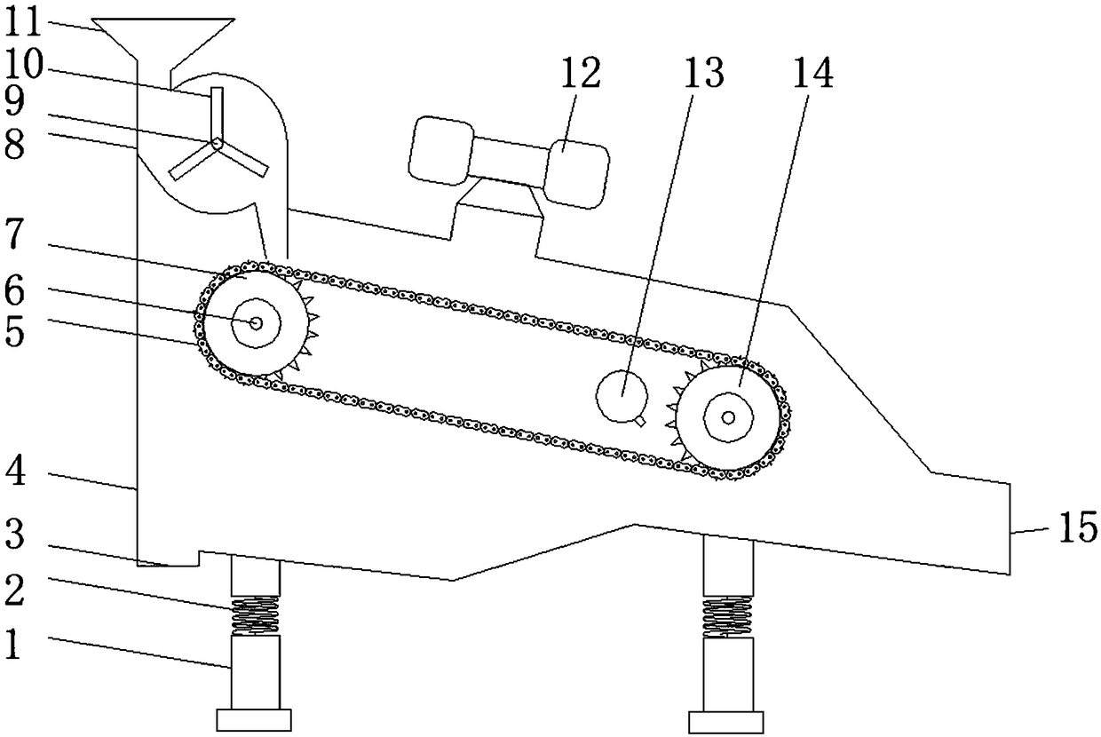 Vibrating filtering device for oil exploitation