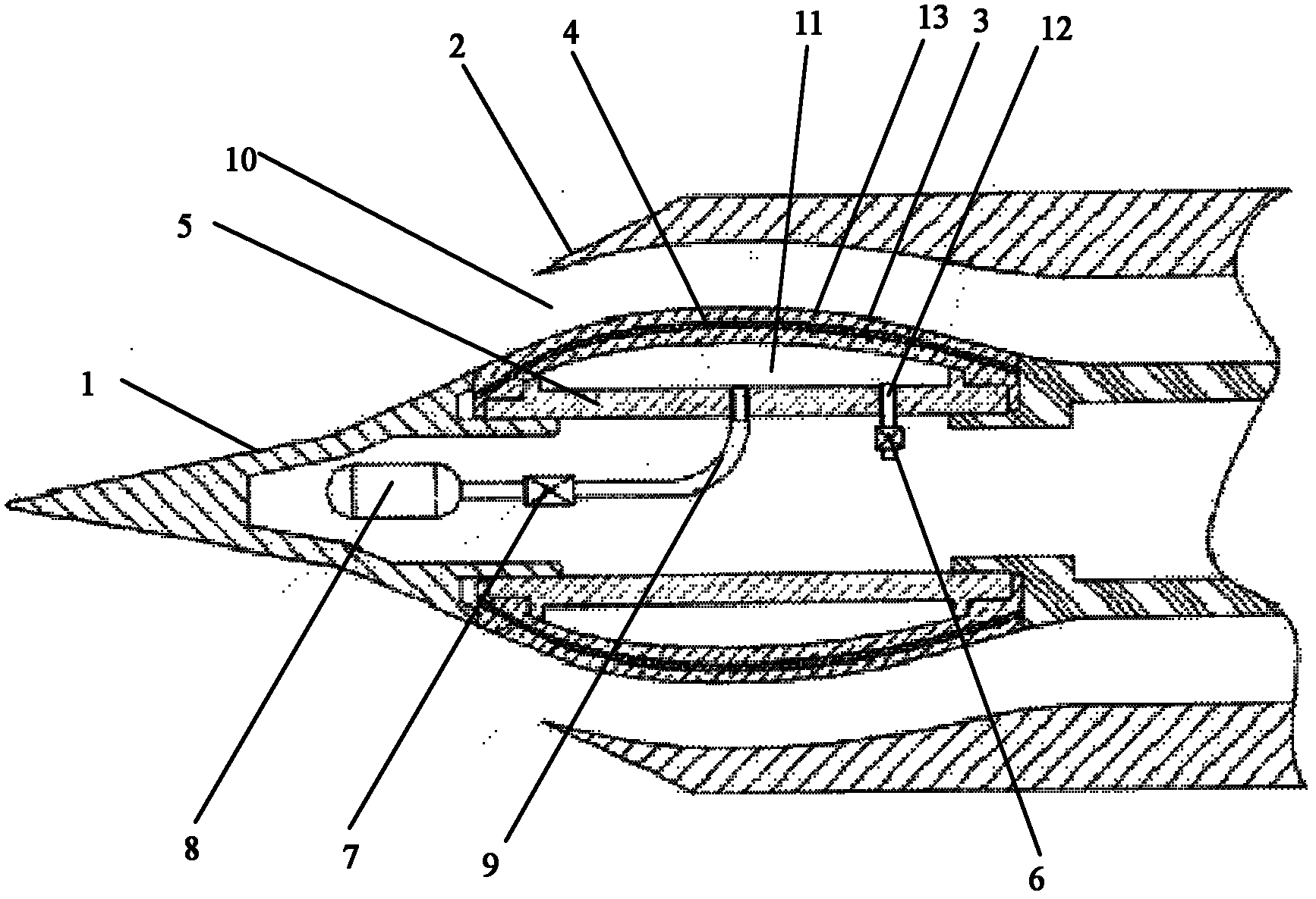 Special air bag-based axially-symmetrical deformable air inlet channel