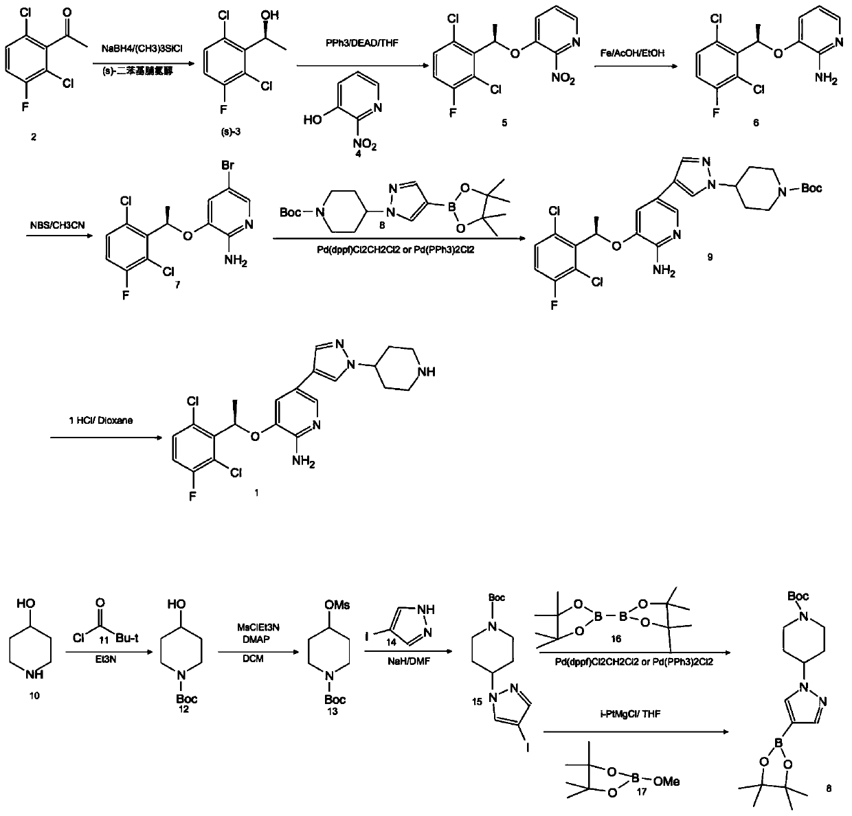 A kind of preparation method of crizotinib intermediate